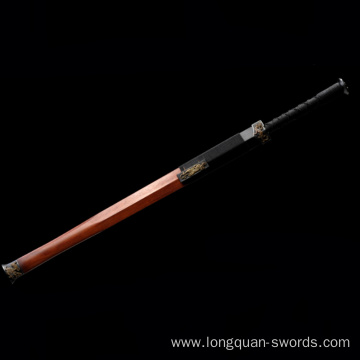 Exquisite Iron Clad Han Sword Inlaid with Silver Wire and Top-grade Blood Sandalwood Sheath Material Made of Purple Copper